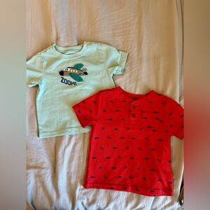 Garanimals Airplane and Shark Tees - Light Blue and Red